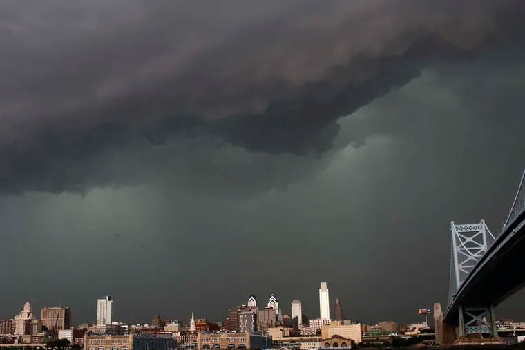 This April view of the Philadelphia skyline could be repeated later today as severe storms are expected starting around 4 p.m. and lasting through the night.