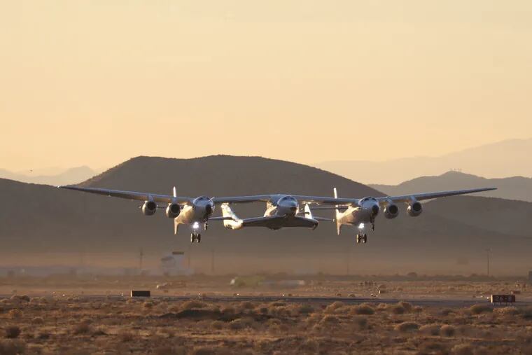 FILE - The VSS Unity/VMS Eve take to the skies for Virgin Galactic's first spaceflight. (Virgin Galactic/TNS)