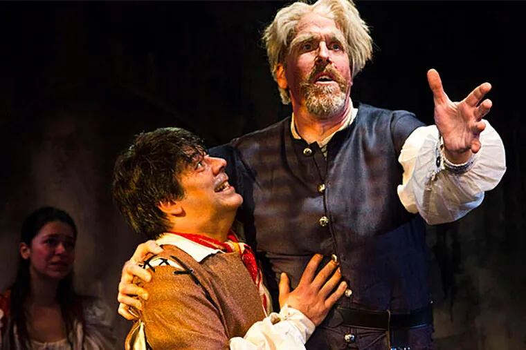 Sonny Leo (left) and Peter Schmitz star as Sancho Panza and Don Quixote in &quot;Man of La Mancha&quot; at Act II Playhouse. (Bill D'Agostino)