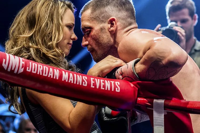 Boxer Billy Hope, played by Jake Gyllenhaal, and his wife, Maureen, played by Rachel McAdams, in “Southpaw.” (SCOTT GARFIELD / The Weinstein Co.)