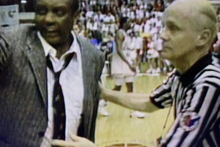 George Watts (right) was a Division I basketball referee for 26 years, and some of his most memorable games involved John Chaney (left) and Temple.
