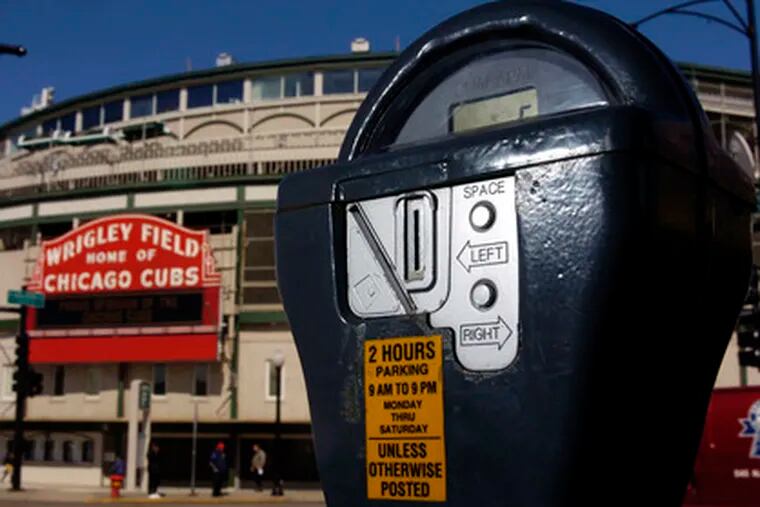 IMAGINE YOU ARE a cash-strapped city. What would you do to make some much-needed dough? Well, Chicago has been in talks to lease an airport, a toll road and some parking garages. Up next? Why, parking meters - like this one shown outside of Wrigley Field - of course.
