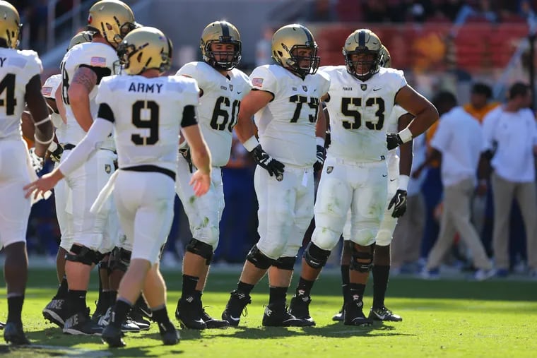 Hatboro native Jeff Panara (53) has contributed to an Army offensive line that has led the way for the Black Knights' dominant rushing attack