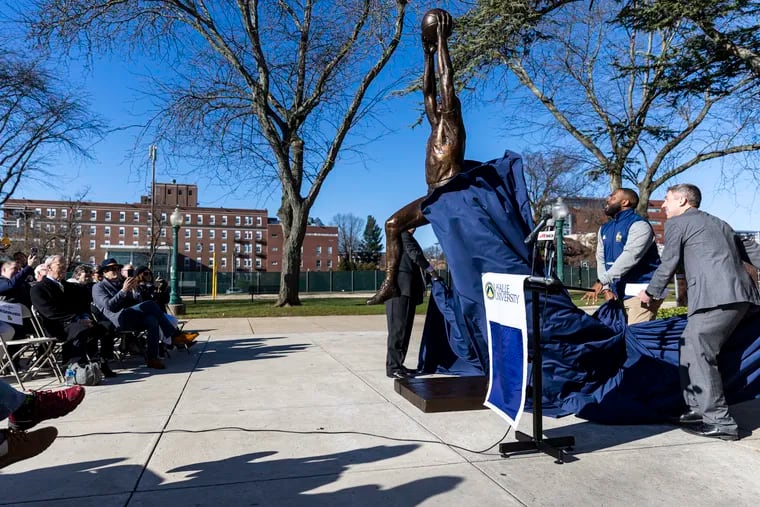 The unveiling of the Tom Gola Statue at La Salle University at the Tom Gola Arena in Philadelphia, Pa., on Saturday, Dec. 10, 2022.