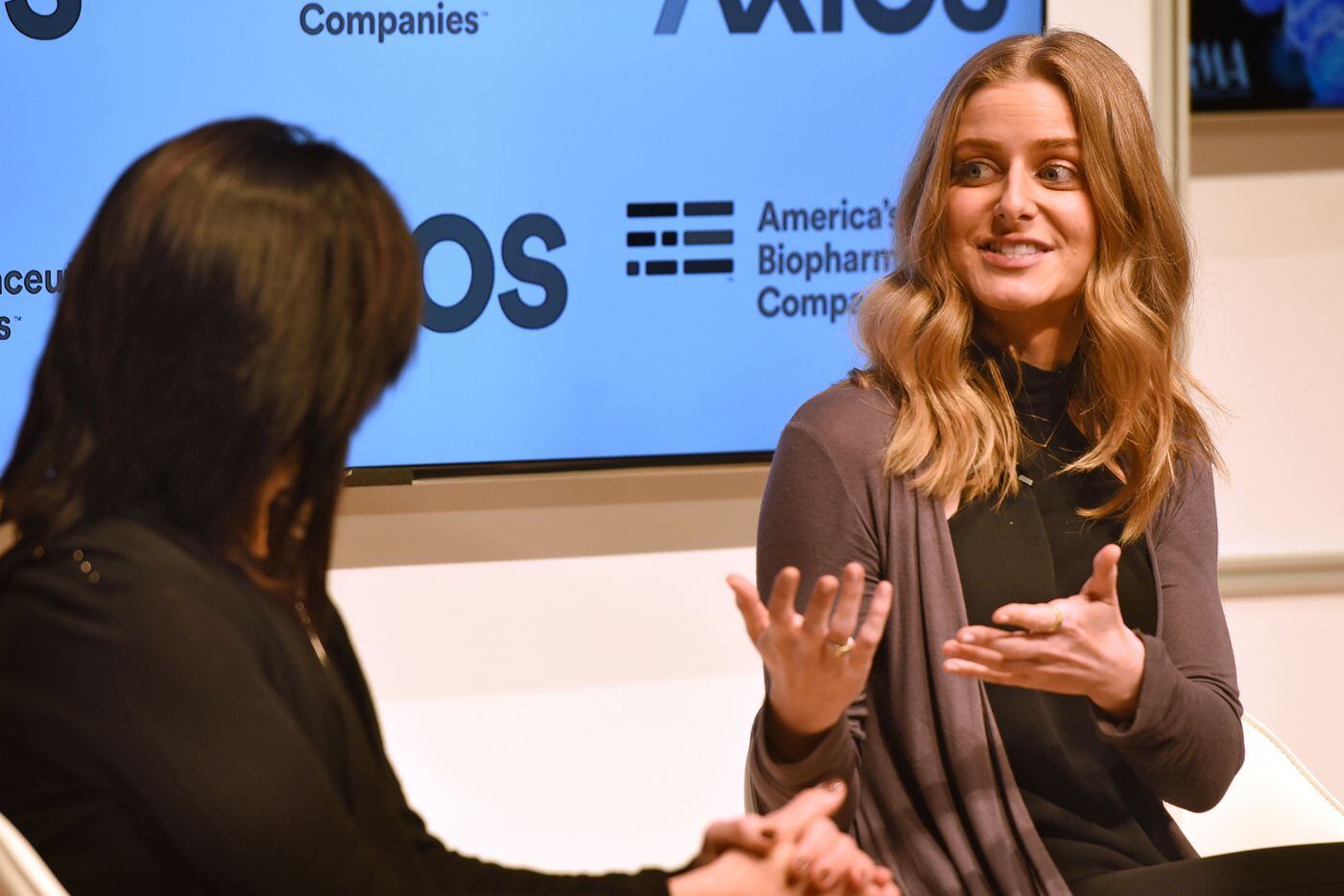 Cancer survivor and advocate Stefanie Joho (right) with her physician, Elizabeth Jaffee.