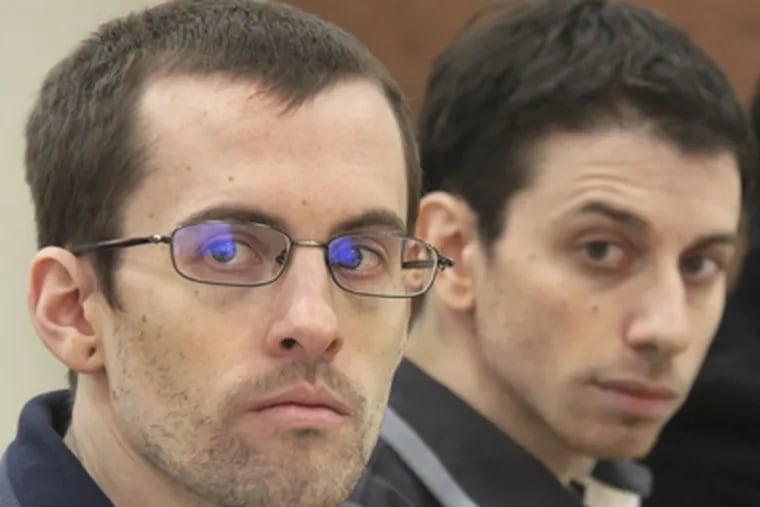 Shane Bauer (left) and Josh Fattal have been held in Iran since 2009. (AP Photo/Press TV)