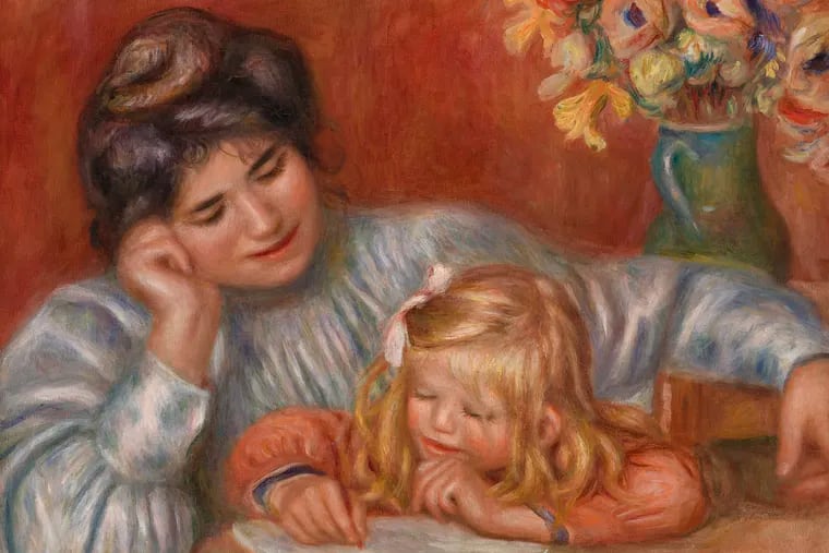 Pierre-Auguste Renoir's "Writing Lesson (La Leçon d'écriture)," 1905 is on view at the Barnes Foundation.