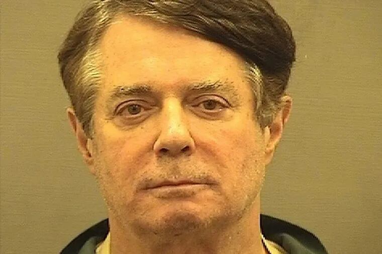 Paul Manafort, the former campaign chairman of Donald Trump, was convicted of eight financial crimes Aug. 21 in a trial in Alexandria, Va. MUST CREDIT: Alexandria Sheriff's Office.