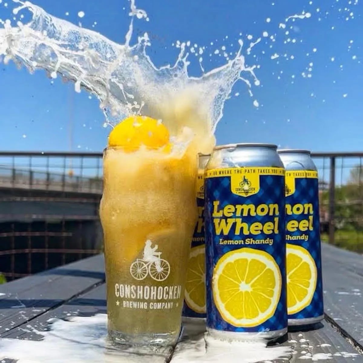 Lemon Wheel lemon shandy beer from Conshohocken Brewing Company.