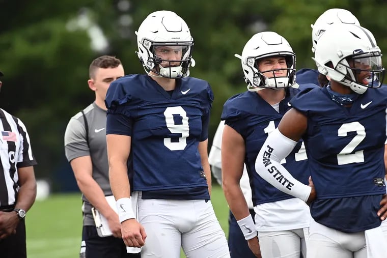 Penn State  backup quarterback Christian Veilleux (9) during practice on Aug. 7.