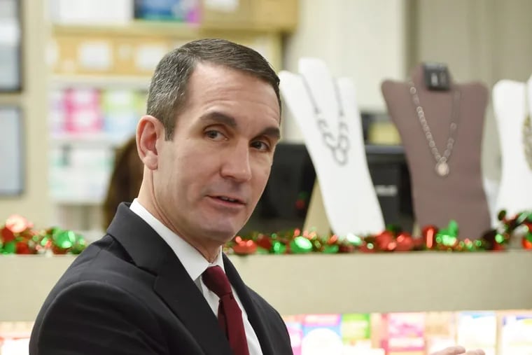 Pennsylvania Auditor General Eugene DePasquale spoke at a news conference at the Royer's Pharmacy Tuesday, Dec. 11, 2018, in Lancaster, Pa.