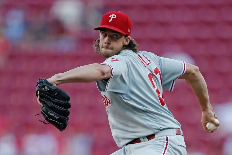 Phillies starter Aaron Nola lasted only four innings.