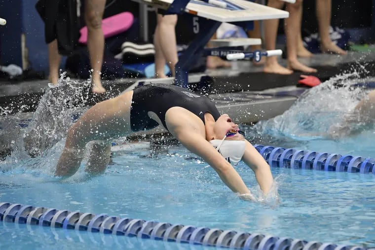 Villanova senior Kelly Montesi recently broke the school record in the 200 backstroke.
