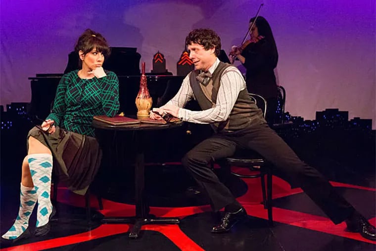 Lyn Philistine and Christopher Sutton in the musical comedy &quot;I Love You, You're Perfect, Now Change&quot; at Walnut Street Theatre's Independence Studio on 3. The direction emphasizes the humor at every opportunity. (Mark Garvin)