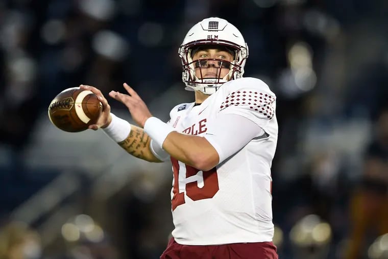 Temple quarterback Anthony Russo, throwing against Navy on Saturday, made big plays but also made key mistakes.