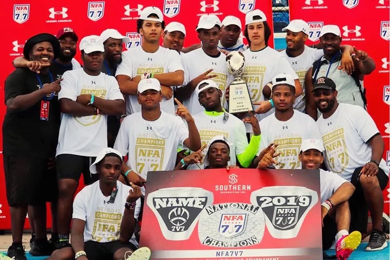 The NLG U18 team that won a 7-on-7 football national title.
