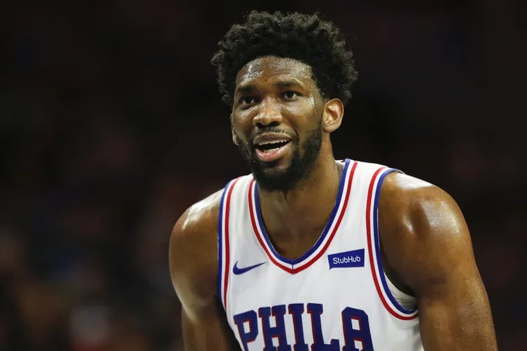 Sixers center Joel Embiid against the Los Angeles Clippers on Saturday, February 10, 2018 in Philadelphia.