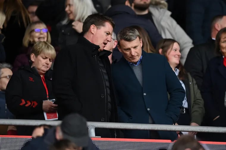 Matt Crocker (right) at a Southampton game in February. He is the team's director of football operations, and is leaving after the season ends in late May.