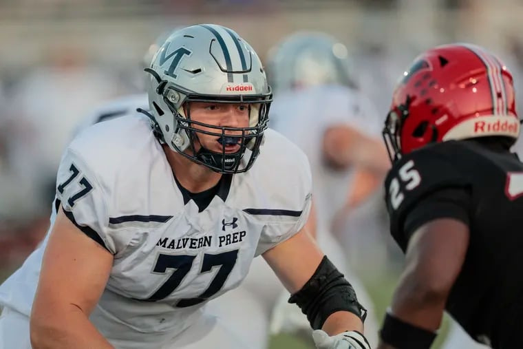 Malvern Prep's Peter Jones is extending his college career to Notre Dame. The 6-foot-6, 296-pound right tackle will lead the Friars Saturday against visiting Germantown Academy.