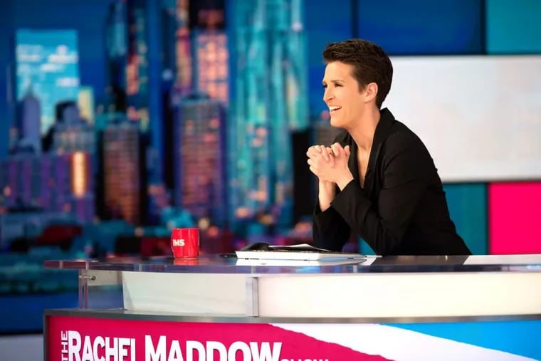 Rachel Maddow leads the prime-time lineup at MSNBC, which was the No. 1 cable network in prime time for the first time in its history last week.