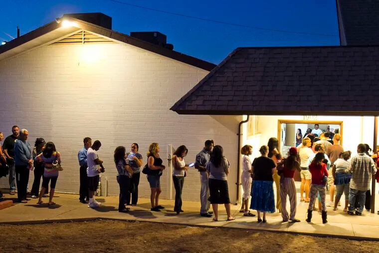 People waiting to vote at a Phoenix church in 2012. Presidential candidates and their campaigns know a lot more about turnout on Election Day than the media report. Now, Ken Smukler, a veteran of Philadelphia political battles, is part of an effort in Pennsylvania and six other states this fall to give voters more information.