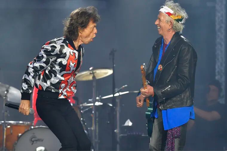 In May 2018, Mick Jagger, left, and Keith Richards, of The Rolling Stones, perform during their No Filter tour in London. The Rolling Stones will be rolling through the U.S. next year. The band says it is adding a 13-show leg to its tour in spring 2019, kicking off in Miami on April 20.