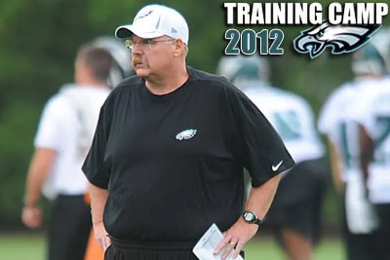 Andy Reid and the Eagles held their last practice of the summer at Lehigh on Tuesday. (Clem Murray/Staff Photographer)