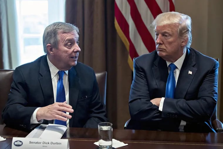 President Trump with  Sen.  Dick Durbin (D., Ill.) during a Jan. 9, 2018, White House meeting on immigration. A meeting two days later sparked controversy.