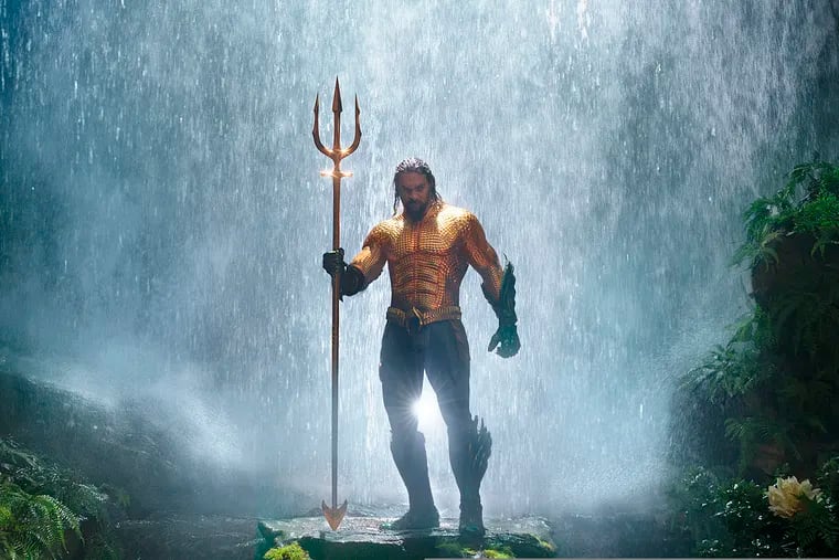 This image released by Warner Bros. Pictures shows Jason Momoa in a scene from "Aquaman." (Warner Bros. Pictures via AP)
