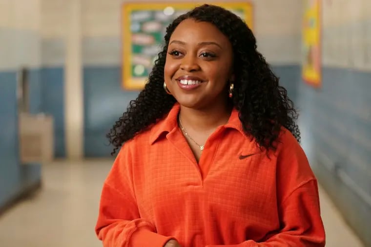 This image released by ABC shows Quinta Brunson in a scene from "Abbott Elementary," premiering it's latest season on Feb. 7. (Gilles Mingasson/Disney via AP)