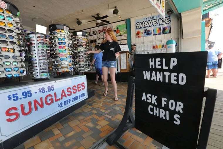 Jessica Donnelly, 17, of Hopewell Township, Cumberland County, has worked at My Place for two years inside the Surf Mall on the Boardwalk in Ocean City, Saturday, May 26, 2018. The collection of stores still needs seasonal help.