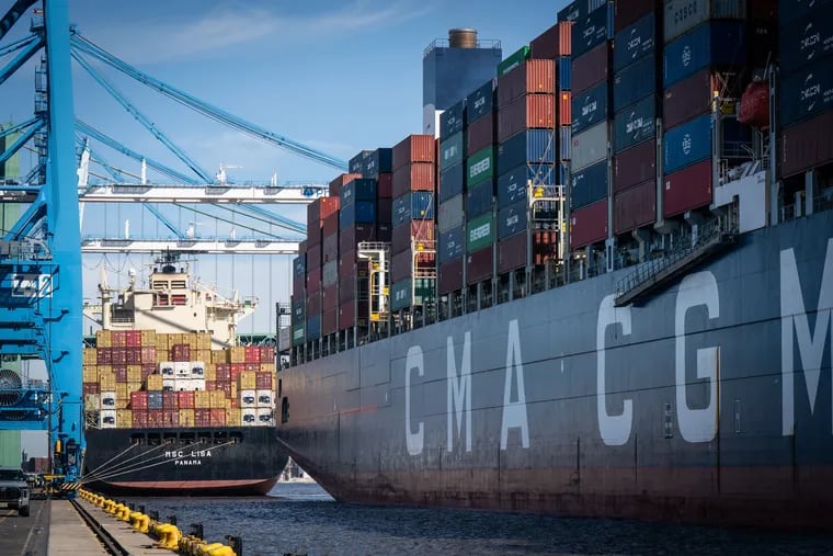 The Port of Philadelphia welcomed a CMA CGM container ship at the Packer Avenue Marine Terminal in March. Philadelphia’s ports reported 743,000 container cargo units last year, up 80% over 2016 levels.