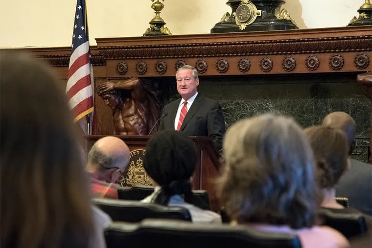 Mayor Kenney speaks on the theme of "creating a welcoming community" at City Hall on Monday, June 20th, 2016.
