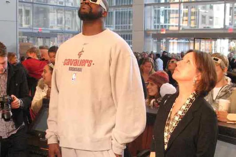 Basketball superstar Shaquille O'Neal spotted at the holiday light show yesterday at Comcast Center.