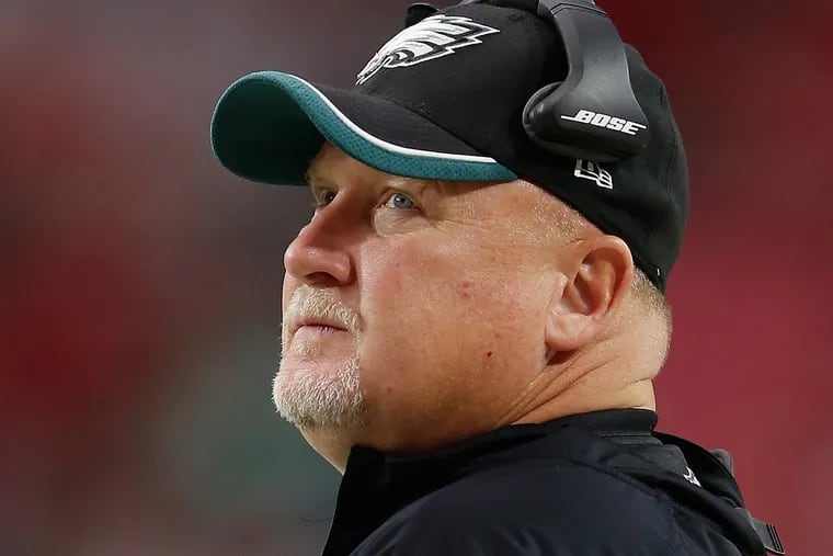Outside linebackers coach Bill McGovern of the Philadelphia Eagles on the sidelines during the NFL game against the Arizona Cardinals at the University of Phoenix Stadium on Oct. 26, 2014, in Glendale, Arizona. (Christian Petersen/Getty Images/TNS)