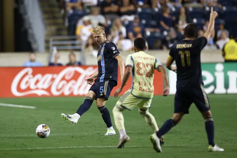Jakob Glesnes (left) has missed the Union's last three games with a groin injury.