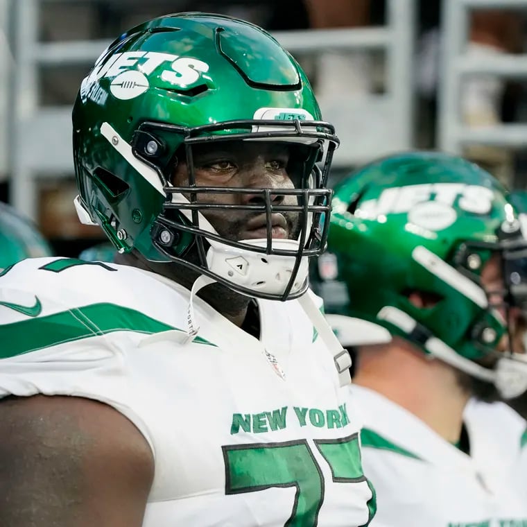Offensive tackle Mekhi Becton was a first-round pick by the New York Jets in 2020.