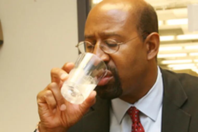 Michael Nutter is expected to be elected the city&#0039;s next mayor. So it&#0039;s to his credit that he made faces at the glacier water, correctly identifying the Philly tap water sample.