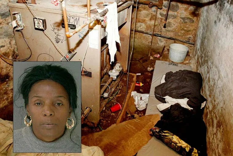 Linda Ann Weston (inset) has been sentenced to life in prison for enslaving and torturing disabled adults in a Tacony basement so she could steal their benefit checks.