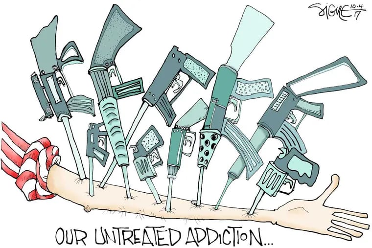 Signe cartoon.SIGN04e.Gun Addiction