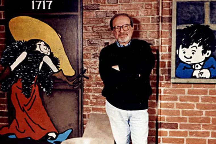 Maurice Sendak relaxes with his "Rosie" and "Pierre" characters in a 1995 exhibit at Philadelphia's Please Touch Museum.