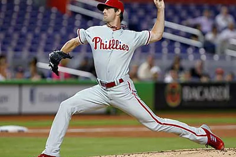 Cole Hamels became the first Phillies pitcher since Cliff Lee last year to throw consecutive shutouts. (Wilfredo Lee/AP)