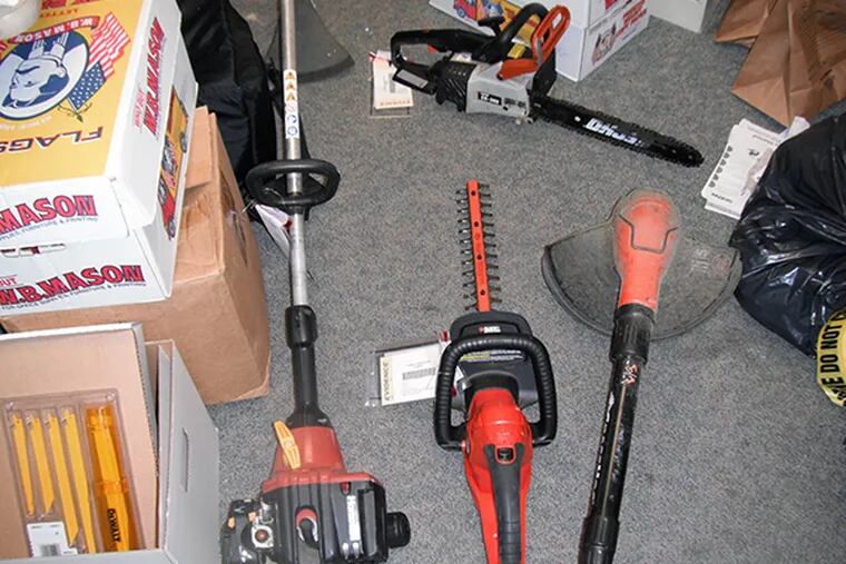Police are looking for the owners of these lawn tools, believed to have been stolen from sheds in Mays Landing.