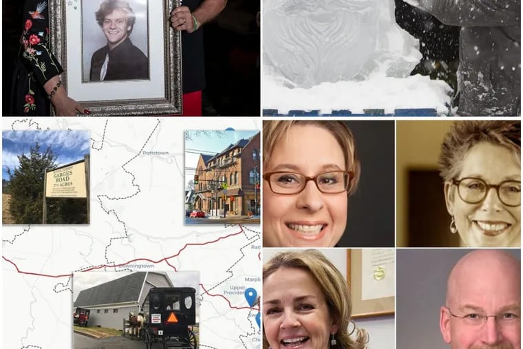 From the horrors of clergy abuse (upper left), to the wonders of hand-carved ice sculptures, from a ride through Pennsylvania's most gerrymandered congressional district to the race to win another, it was a busy year for The Inquirer's newest columnist, Maria Panaritis