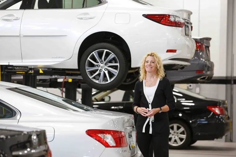 Laura Thompson Barnes, vice president of the Thompson Organization, shown here at the new high-tech Thompson Lexus dealership in Willow Grove.