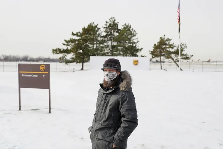 Ryan Boyd, a ramp agent at the UPS Air Hub at Philadelphia International Airport, outside the facility last week.