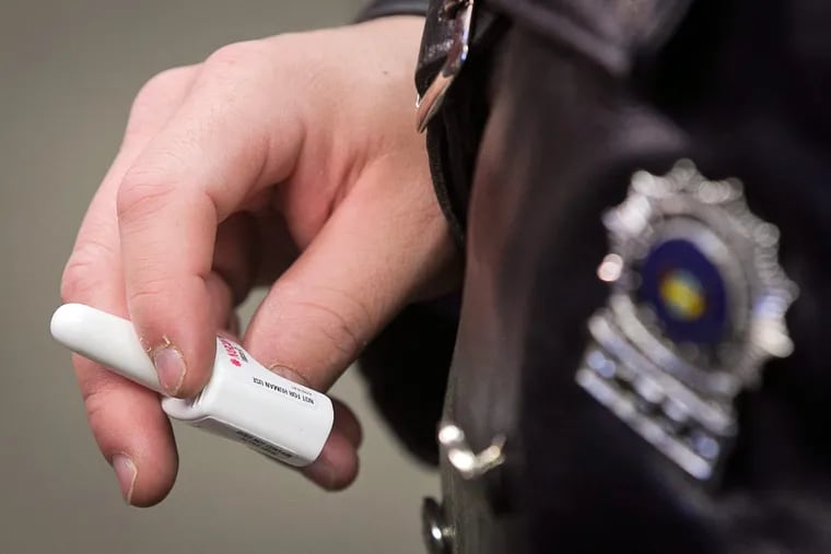 Ridley Township police officer Shawn McGee was the first in Delaware County to use the spray Narcan in November 2014.