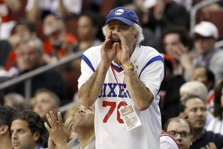 Self-proclaimed "sixth man" Alan Horwitz yells during Game 6 against the Chicago Bulls in the first round of the 2012 NBA Eastern Conference playoffs.