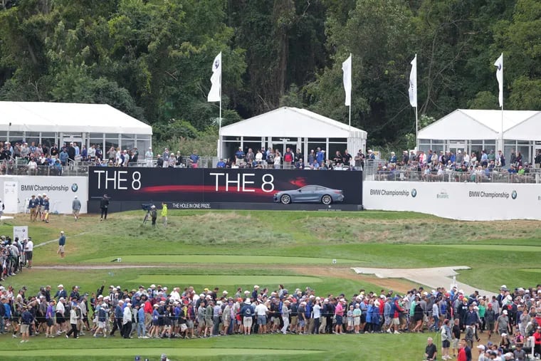 A view of the crowd at Aronimink Golf Club in Newtown Square during the 2018 BMW Championship. There will be no spectators next month when the KPMG Women's PGA Championship is contested at Aronimink because of the pandemic.