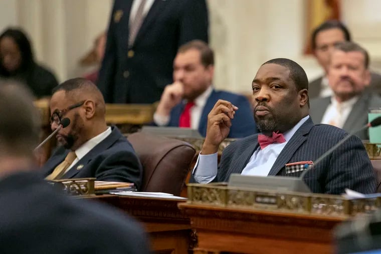 City Councilmember Kenyatta Johnson attends his first Council meeting following his indictment on Thursday, Jan. 30, 2020. Johnson is being charged by the feds with using his office to enrich himself and his wife.
